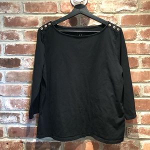 XXL 3/4 Sleeve Top w/ Rose Gold Buttons